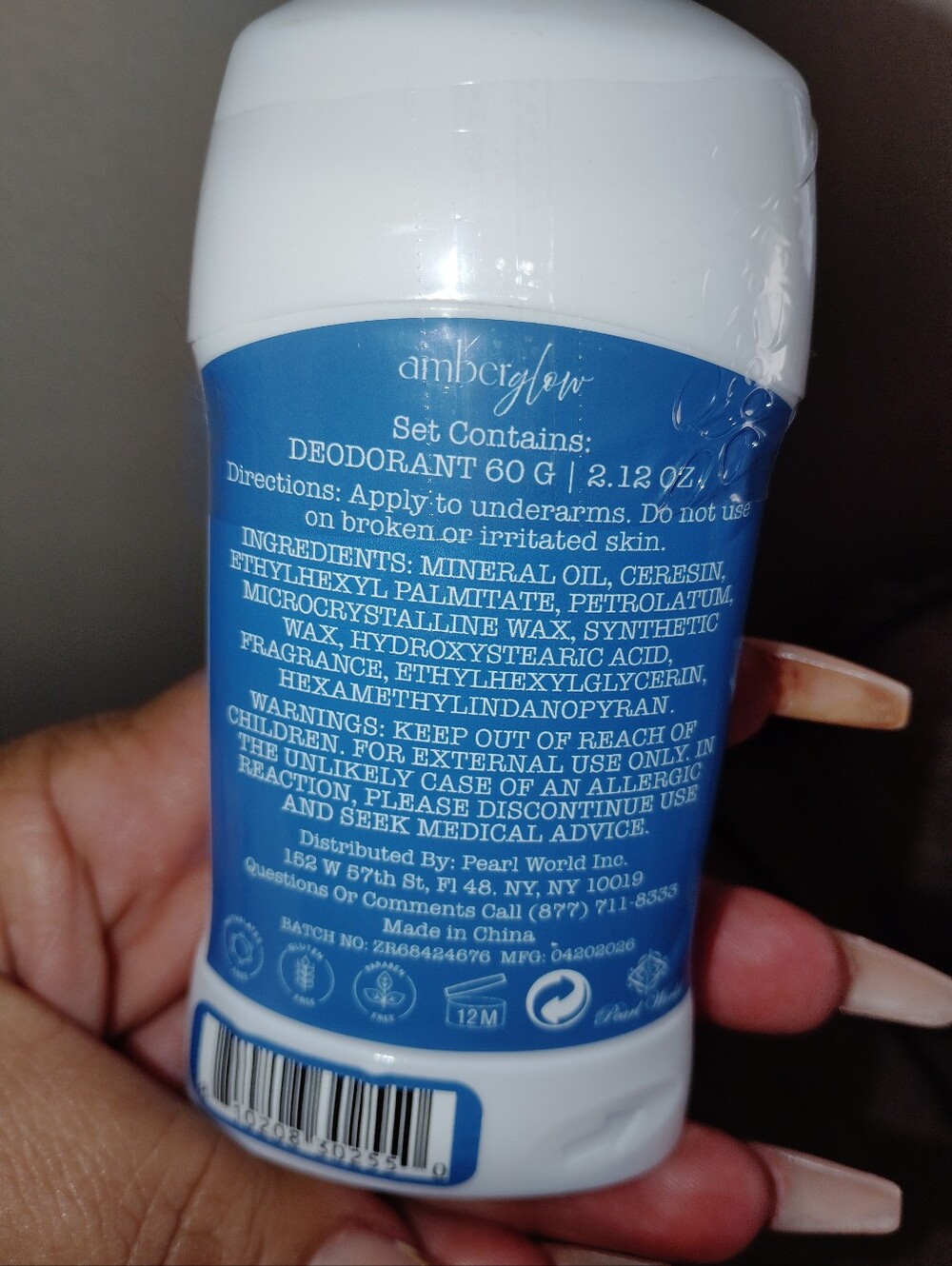 amberglow Aqua Blue Aluminum-Free Deodorant - Blue. New Women's - Picture 4 of 6